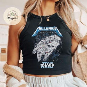 Vintage Star Wars Millenium Falcon Baby Tee T-shirt, Galaxy's Edge Walt Disney World Disneyland Trip Tee, Birthday Gift, Summer tank top