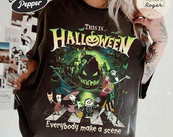 Vintage Retro This is Halloween Oogie Boogie Bash Shirt, The Nightmare Before Christmas Jack Skellington Sally Lock Shock Barrel shirt