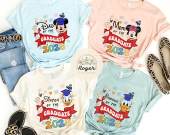 Personalized Mickey & Friends Disney Graduation 2025 shirts, WDW Disneyland Grad trip shirts, Disney Family Graduation shirts, Graduate gift
