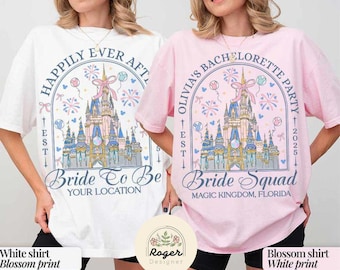 Personalized Coquette Bows Castle Disney Bachelorette Party Shirt, Disney Bride Shirt Bride To Be Team Bride Squad Bridesmaid Group Matching