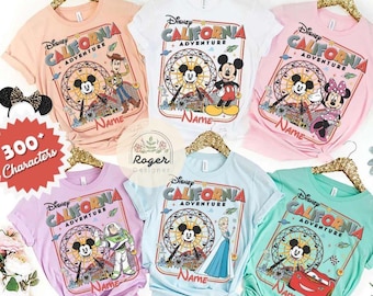 Personalized Disneyland California Adventure shirts, Disneyland Family Vacation Tees, Disney Trip shirt, Adventure Disney Characters shirts