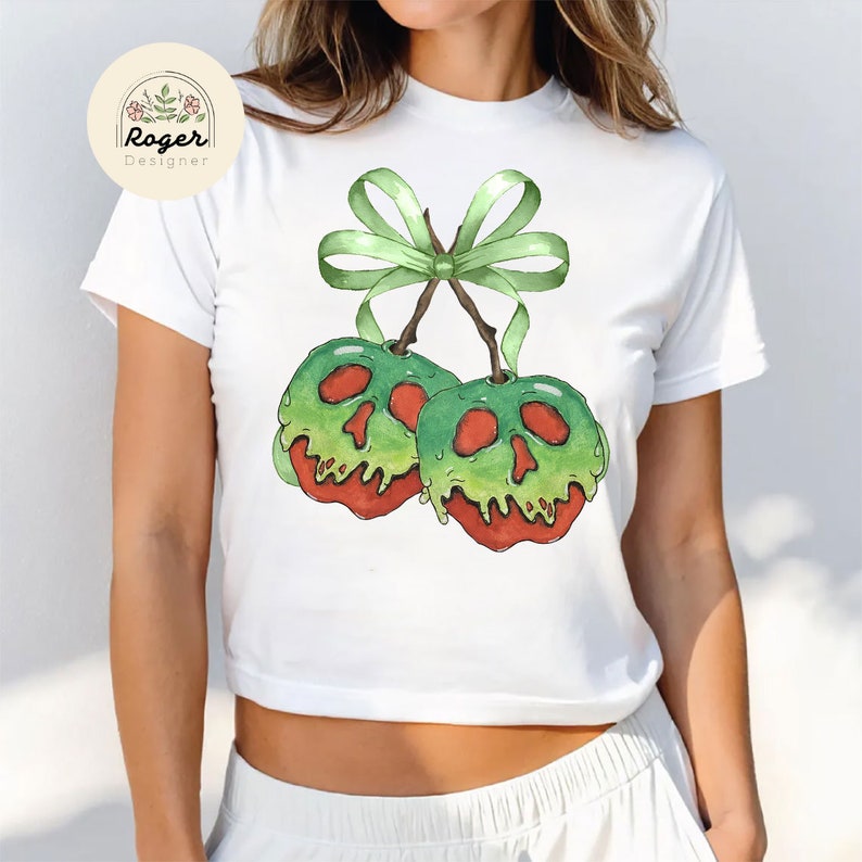Poison Apple Coquette Bow Halloween Baby Tee, Pick Your Poison Baby Tee