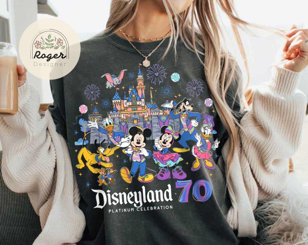 Disneyland 70 Tシャツ Personalized Disneyland 70th Anniversary Shirt, Mickey