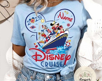 Personalized Mickey and Friends Disney Cruise Shirt, Disney Family Cruise Vacation 2025 matching shirt, Disney Wish Dream Magic Wonder Trip