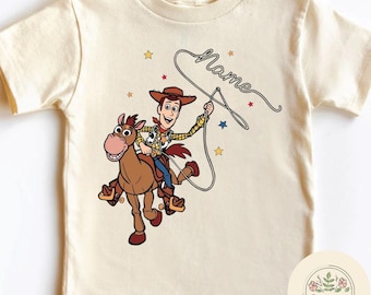 Personalized Woody Toy Story shirt, Custom Name Disney Birthday Boy Gift for Kid shirt, Adult Toddler Family matching Tee