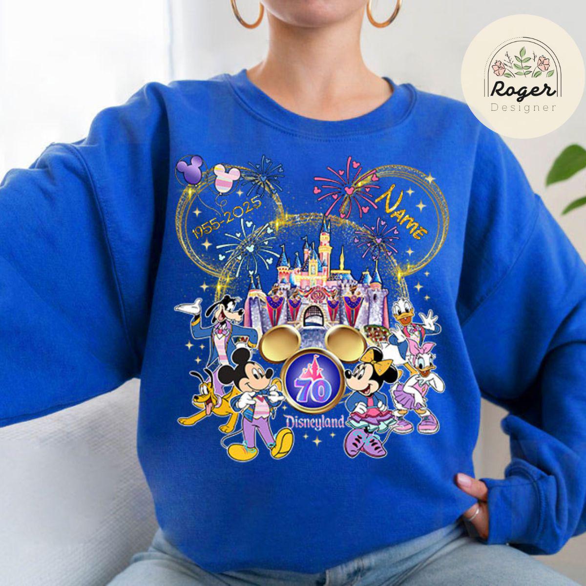 Disneyland 70 Tシャツ Personalized Disneyland 70th Anniversary Shirt, Mickey