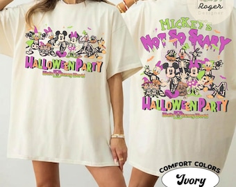 Two-sided Mickey's Not So Scary Halloween party Shirt, WDW Mickey & friends skeleton family matching costume shirts