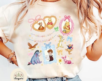 Retro Coquette Bow Winnie The Pooh shirt, Pooh And Friends Shirt, Pooh Bear And Co Tee, Disney Family Trip Shirt, Pooh Girly Bows Tees
