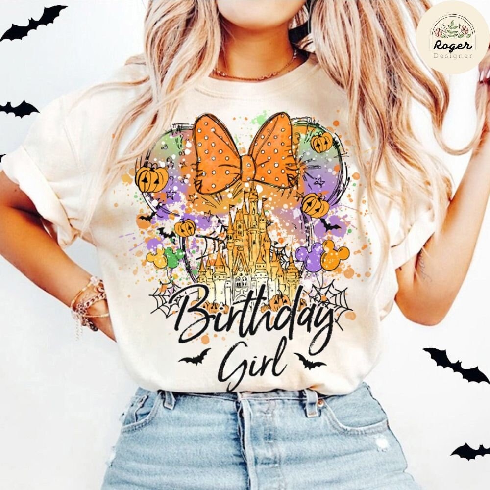 Watercolor Disney Halloween Birthday Shirt, Mickey's Not So Scary Halloween Party 2024, Birthday Boy, Birthday Girl Shirt, Family Birthday