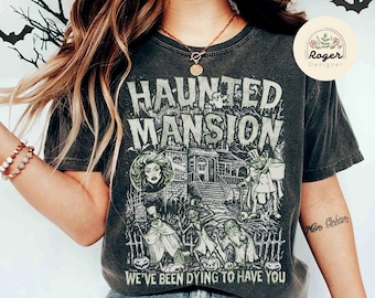 Vintage The Haunted Mansion Shirt, Disney Halloween T-shirt, Madam Leota Hitchhiking Ghosts, Halloween Matching Family Tee, Spooky Season