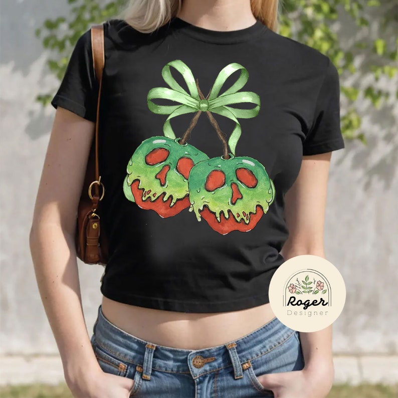 Poison Apple Coquette Bow Halloween Baby Tee, Pick Your Poison Baby Tee