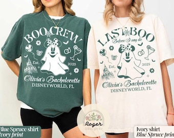 Personalized Last Boo Before I Say Do Disney ghost Halloween Bachelorette Party Shirt, Disney Bride Shirt, Bride To Be Tee, Boo Crew shirt