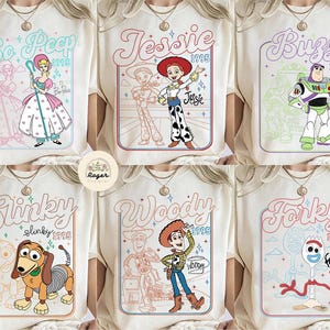 Retro All Characters Toy Story Signature Shirt, Toy Story Characters Tee, WDW Disneyland Trip Tees, Family Matching Shirt, Toy Story Friends image 1