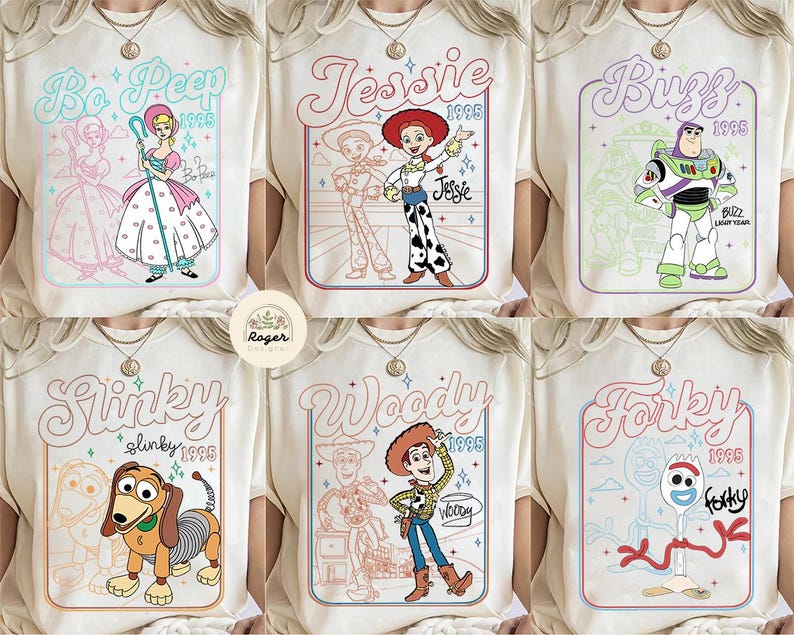 Retro All Characters Toy Story Signature Shirt, Toy Story Characters Tee, WDW Disneyland Trip Tees, Family Matching Shirt, Toy Story Friends image 1
