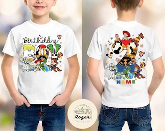 Two-sided Disney Toy Story Birthday Shirt, Buzz Lightyear Woody Birthday Boy, Birthday Girl Shirt, Toy Story Land Family Birthday Trip 2024