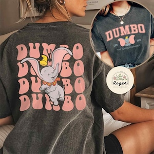 Two-sided Disney Dumbo the flying elephant shirt, Vintage Dumbo shirt, WDW Disneyland trip tee, Family vacation 2024 shirt