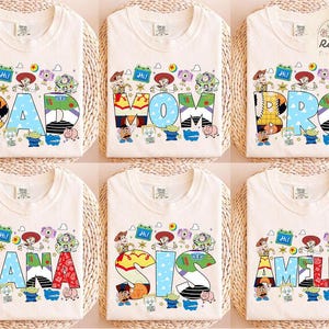 Personalized Toy Story 5 Shirt, Custom Mama Dada Family matching shirts, Lilypad Jessie Buzz Lightyear Woody Toy Story Land WDW Disneyland T bild 5