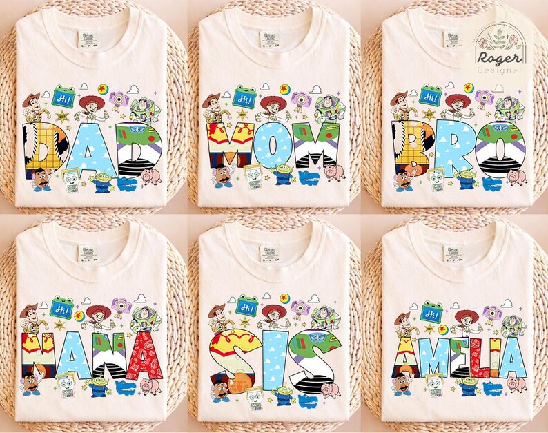 Personalized Toy Story 5 Shirt, Custom Mama Dada Family matching shirts, Lilypad Jessie Buzz Lightyear Woody Toy Story Land WDW Disneyland T bild 5