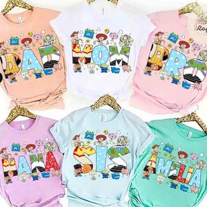Personalized Toy Story 5 Shirt, Custom Mama Dada Family matching shirts, Lilypad Jessie Buzz Lightyear Woody Toy Story Land WDW Disneyland T bild 1