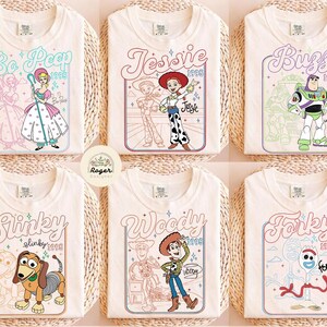 Retro All Characters Toy Story Signature Shirt, Toy Story Characters Tee, WDW Disneyland Trip Tees, Family Matching Shirt, Toy Story Friends image 3