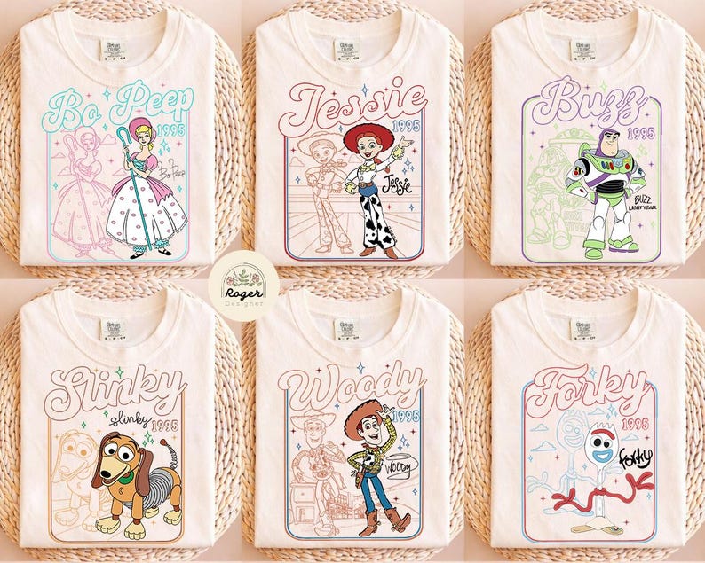Retro All Characters Toy Story Signature Shirt, Toy Story Characters Tee, WDW Disneyland Trip Tees, Family Matching Shirt, Toy Story Friends image 3