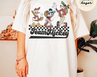 Mickey Donald Goofy Baseball Team Shirt, Disney Baseball Team
