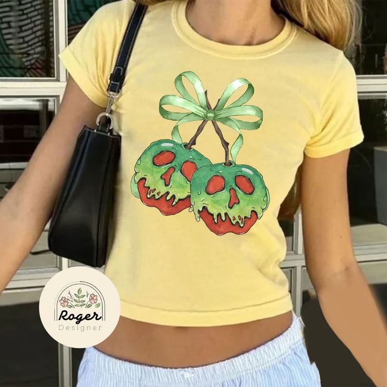 Poison Apple Coquette Bow Halloween Baby Tee, Pick Your Poison Baby Tee