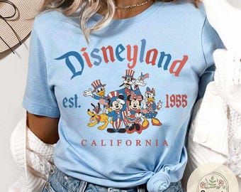 Disneyland Mickey and Friends Patriotic shirt, Disney 4th of July Shirt, Party in USA Happy Independence Day, America Flag Family trip shirt