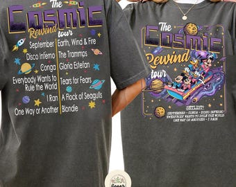 Mickey and Friends Guardians of the Galaxy Cosmic Rewind Tour Shirt, Disneyworld Epcot Disney Trip Matching Tee, Cosmic Rewind Set List Tee