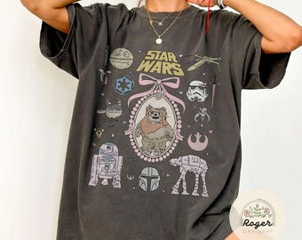 Coquette bows Star Wars Shirt, Vintage Galaxy's Edge May the Force be with you, WDW Disneyland Star Wars Family Vacation 2025 shirt