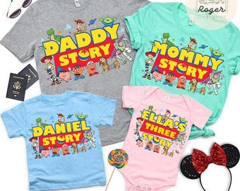 Personalized Disney Toy Story Family matching Shirt, WDW Disneyland Family Birthday Party tee, Buzz Lightyear Woody Birthday Boy Girl Shirt