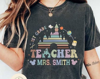 Personalized Disney Teacher Grade Shirt, First Grade Teacher Shirt, Kindergarten shirts, Disney School Tee, Back to School Tees