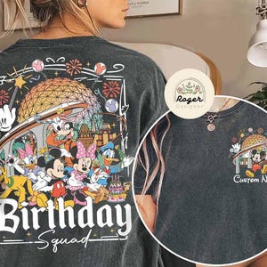 Two-sided Personalized Mickey and Friends Epcot Birthday shirts, Birthday Around The World Shirt, Epcot Birthday Trip, Disney Family shirts