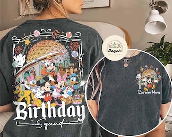 Two-sided Personalized Mickey and Friends Epcot Birthday shirts, Birthday Around The World Shirt, Epcot Birthday Trip, Disney Family shirts