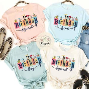 Personalized Mickey & friends Disney Birthday Shirt, Birthday girl boy Squad shirt, Best Birthday ever Birthday trip Tee, Family matching