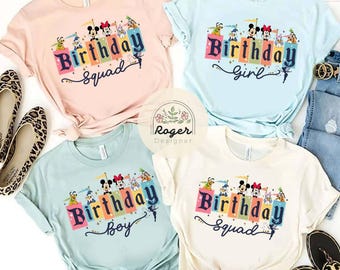 Personalized Mickey & friends Disney Birthday Shirt, Birthday girl boy Squad shirt, Best Birthday ever Birthday trip Tee, Family matching