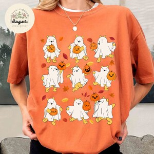 Retro Pooh Ghost Halloween Shirt, Winnie The Pooh Halloween Shirt, Spooky Season Shirt, Pooh Shirt, Cute Fall Shirt, Halloween Women&#39;s Shirt