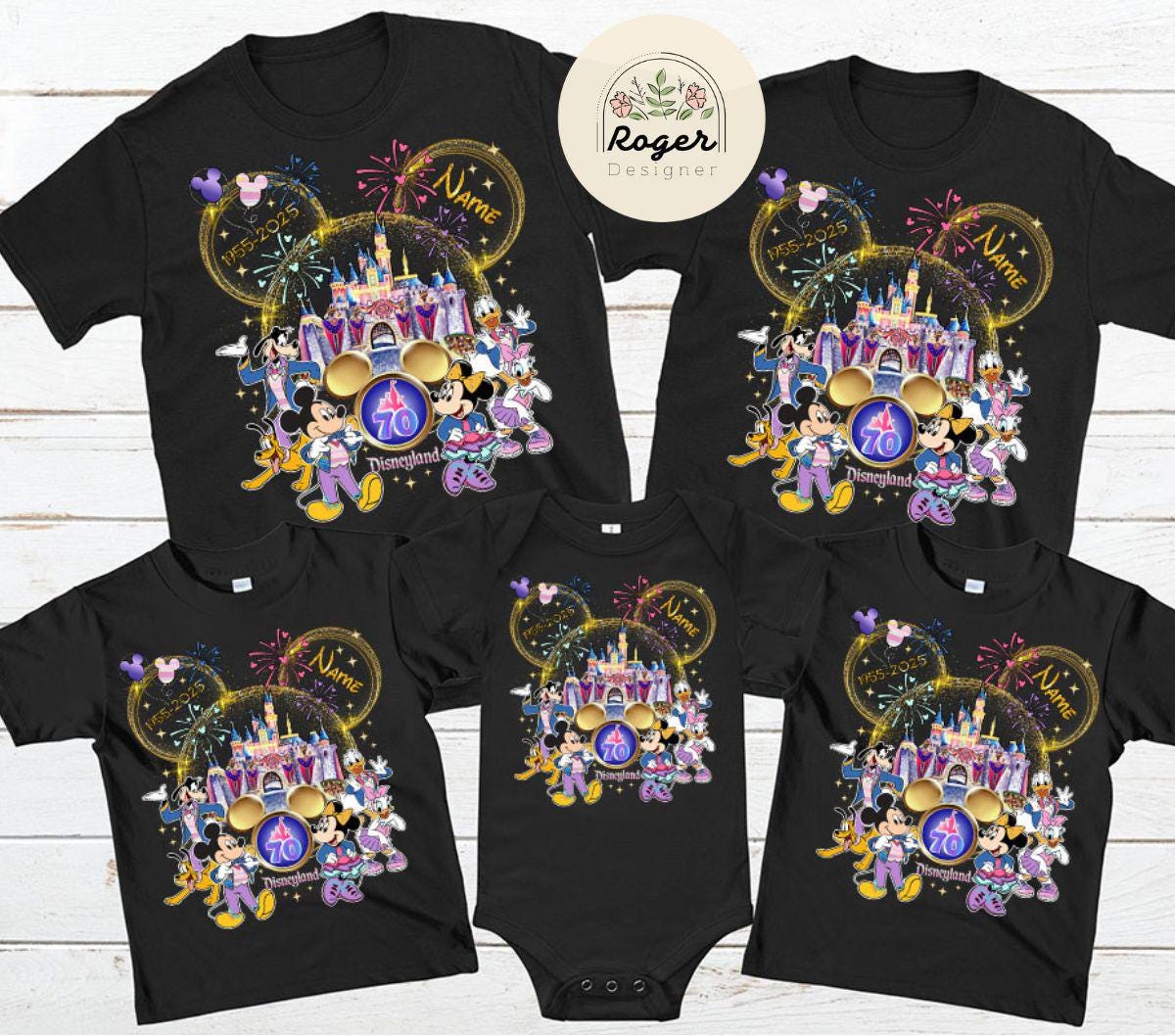 Disneyland 70周年 ユニフォーム XLサイズ ブラック Disneyland 70th Anniversary Logo Spirit Jersey for Adults