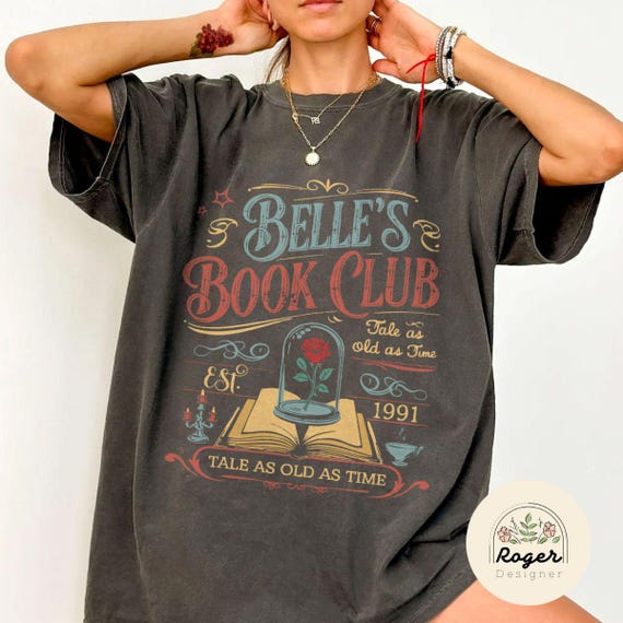 Vintage Retro Belle's Book Club shirt, Tale as old as time Beauty and the Beast shirt, Belle Princess Tee, Book lover gift for her shirt