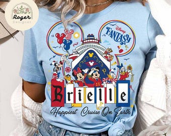 Personalized Mickey and Friends Disney Cruise Shirt, Disney Family Cruise Vacation 2025, Disney Wish Dream Magic Wonder Fantasy Trip Tee