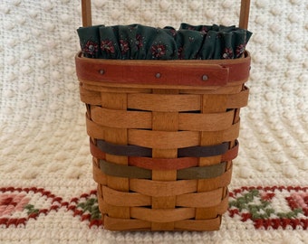 Longaberger 2000 6面バスケット（ブルー＆イエローライナー付き