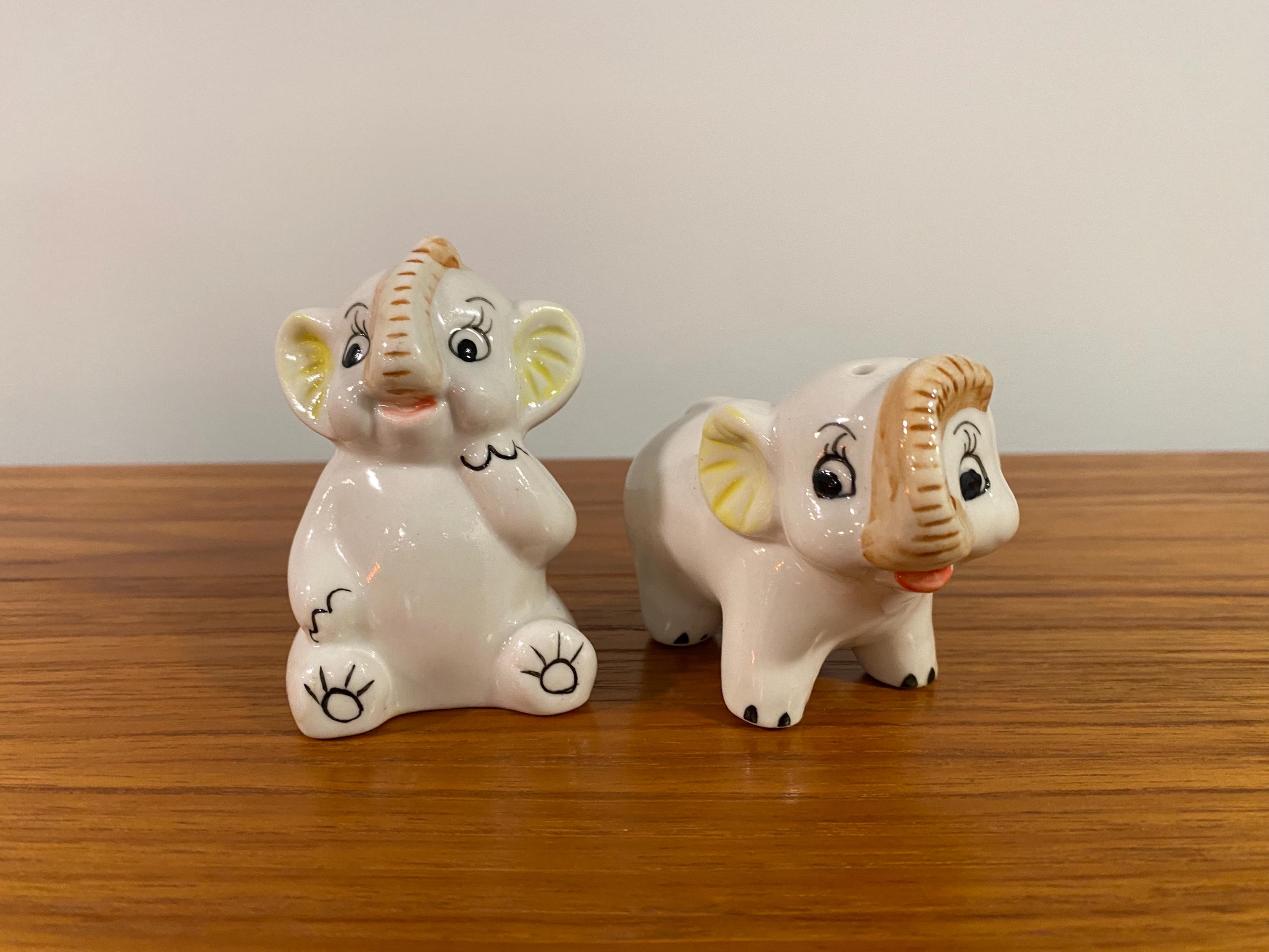 ヴィンテージ 手描き陶器 赤ちゃん象の塩コショウ入れ - Etsy 日本