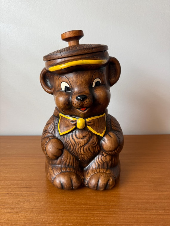 Vintage Treasure Craft Teddy Bear Cookie Jar Made in USA - Etsy