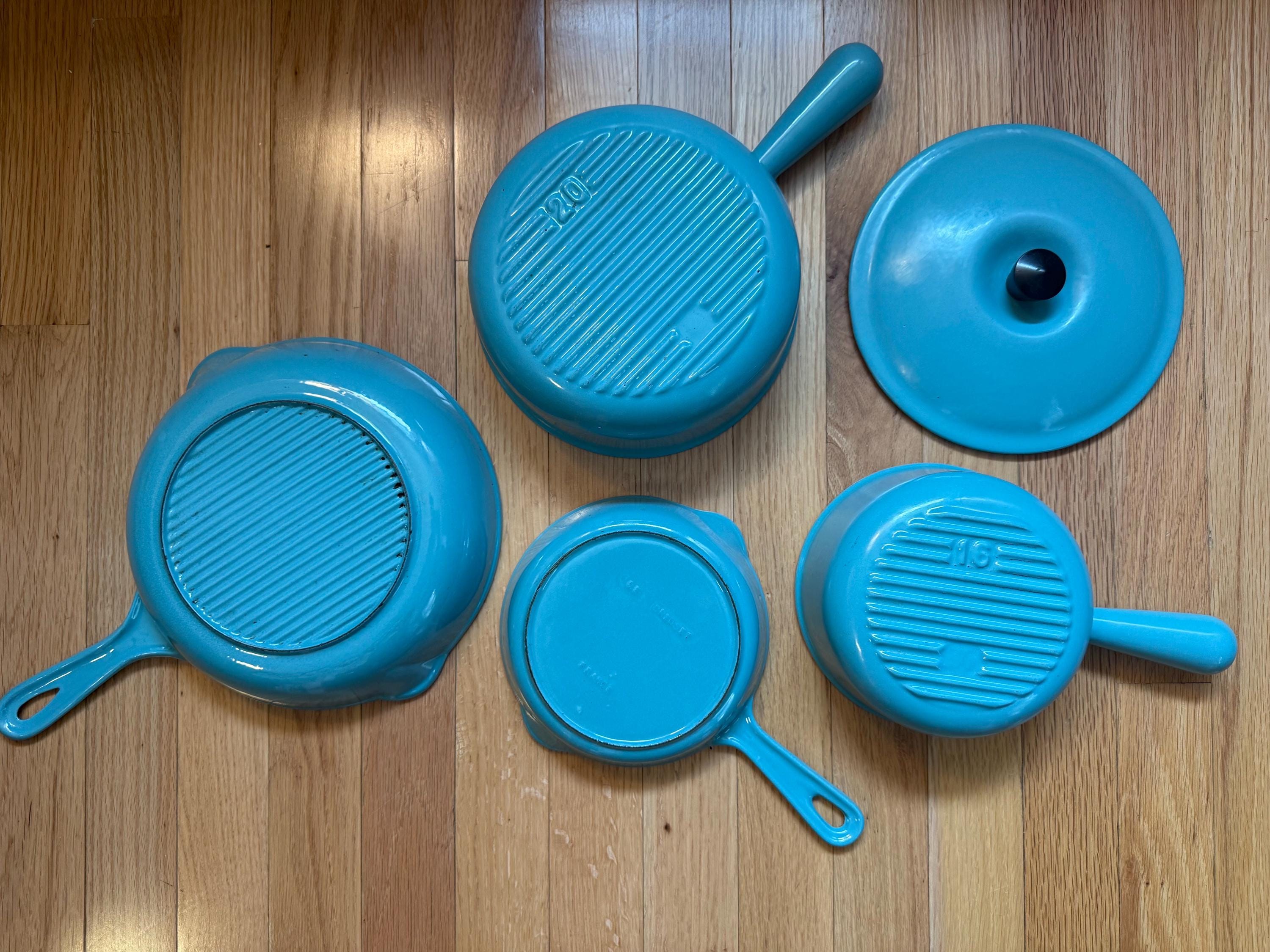ヴィンテージ LE CREUSET パリブルー エナメル鋳鉄ソースパン 20インチ
