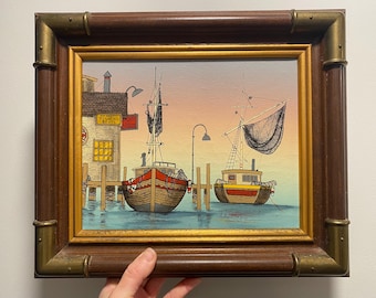 H Hargrove Marine sérigraphies nautiques sur toile encadrée 14 x 12