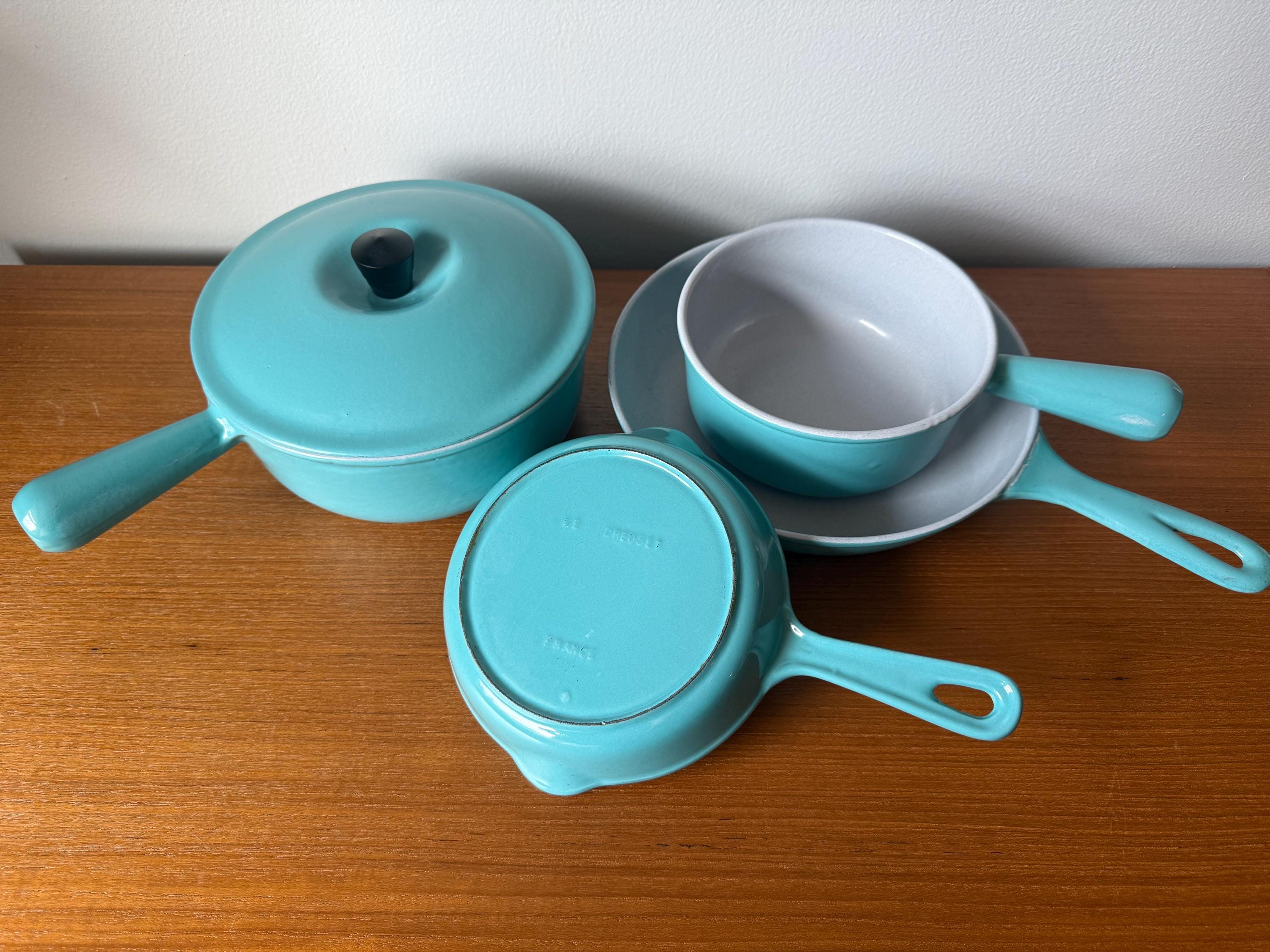 ヴィンテージ LE CREUSET パリブルー エナメル鋳鉄ソースパン 16インチ