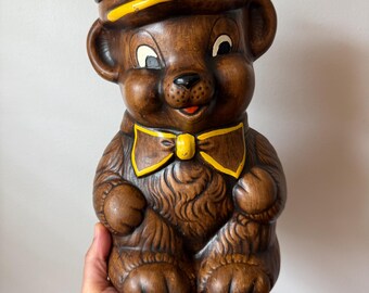 Vintage Treasure Craft Teddy Bear Cookie Jar Made in USA - Etsy