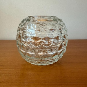 Lampe féerique cubiste vintage HOMCO 2 pièces en verre transparent