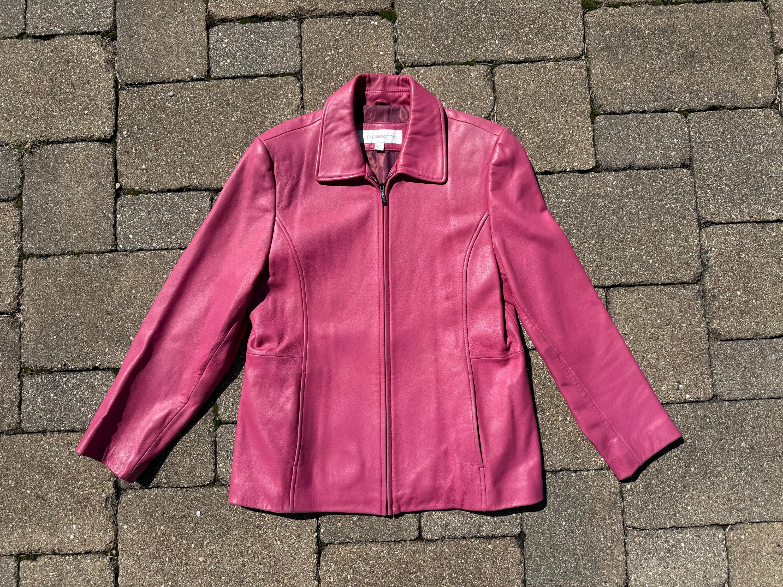 o*o様 【80s】Liz Claiborne leather jacket Liz Claiborne Solid Leather Outer Shell Coats, Jackets & Vests for