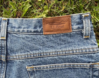 Vintage L.L. Bean Doppel-L Classic Fit Grün Fleece-Futter Jeans Herren 30x30
